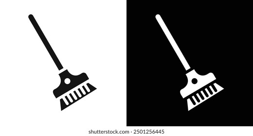 Besen-Symbol Symbol-Marke im gefüllten Stil
