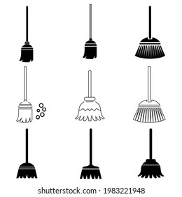 broom icon. symbol set symbol vector elements for infographic web.