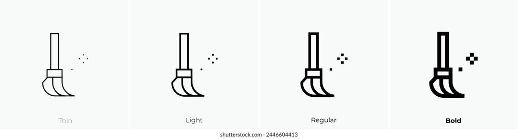 broom icon. Thin, Light Regular And Bold style design isolated on white background