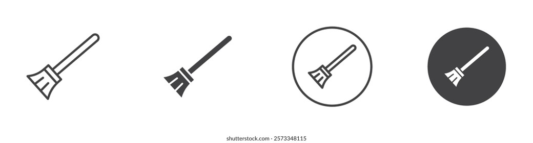 Broom icon Thin line art isolated