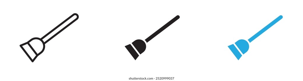 Broom icon thin line illustration