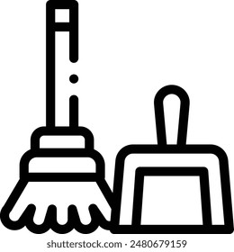 broom icon. Thin Linear Style Design Isolated On White Background