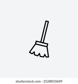 Broom icon in tree different line stroke sizes.