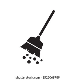 Broom icon in trendy flat style design. Vector graphic illustration. Suitable for website design, logo, app, and ui. EPS 10.