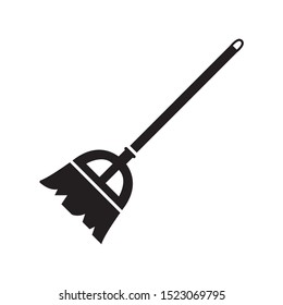 Broom icon in trendy flat style design. Vector graphic illustration. Suitable for website design, logo, app, and ui. EPS 10.