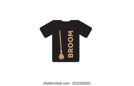 broom icon t-shirt - vector design illustration, it can use for label, logo, sign, sticker for printing for the family t-shirt