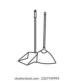 broom icon vector, Cleaning equipment , broom and dustpan vector illustration graphic design.