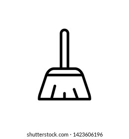 Broom icon vector. Broom cleaning simple vector modern icon design illustration.