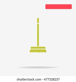 Broom icon. Vector concept illustration for design.