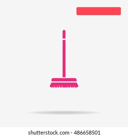Broom icon. Vector concept illustration for design.