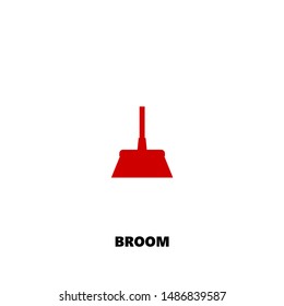 broom icon. broom vector design. sign design. red color