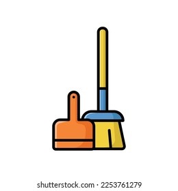 broom icon vector design template in white background