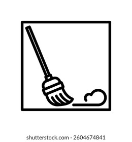 broom icon vector design template elegant style