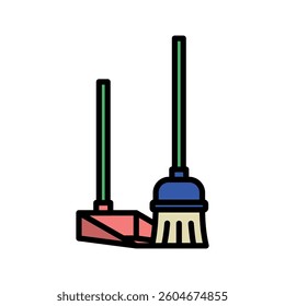 broom icon vector design template elegant style