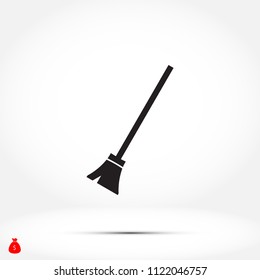 broom icon vector, Vector EPS 10 illustration style