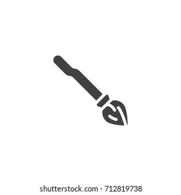 Broom icon vector, filled flat sign, solid pictogram isolated on white. Halloween holiday Symbol, logo illustration.
