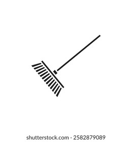 Broom icon Vector flat thin line illustration