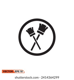 Broom icon vector graphic of template 