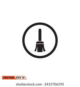 Broom icon vector graphic of template 