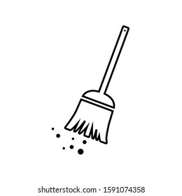 Broom icon, vector illustration. Flat design style. vector broom icon illustration isolated on white, broom icon Eps10. broom icons graphic design vector symbols.
