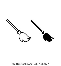 Broom icon vector illustration logo template for many purpose. Isolated on white background.