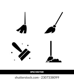 Broom icon vector illustration logo template for many purpose. Isolated on white background.