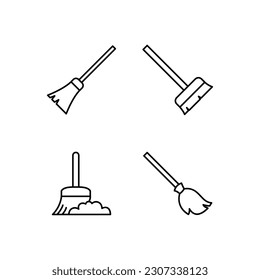 Broom icon vector illustration logo template for many purpose. Isolated on white background.