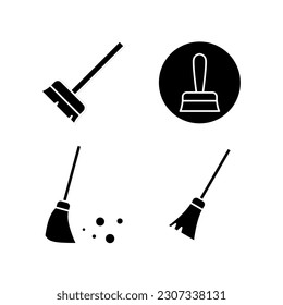 Broom icon vector illustration logo template for many purpose. Isolated on white background.