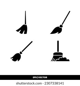 Broom icon vector illustration logo template for many purpose. Isolated on white background.