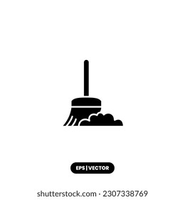 Broom icon vector illustration logo template for many purpose. Isolated on white background.