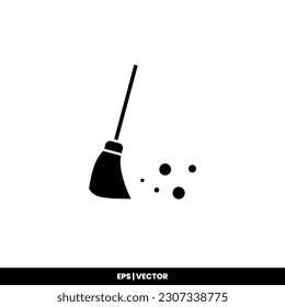 Broom icon vector illustration logo template for many purpose. Isolated on white background.