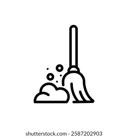 Broom icon vector illustration logo template for many purpose. Isolated on white background.