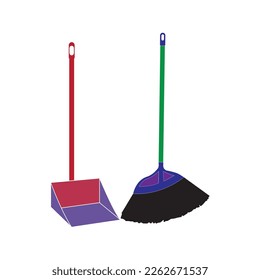 ilustración de vector de icono de escoba diseño simple