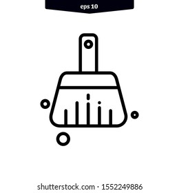 broom icon vector. Illustration in trendy style. 