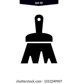 broom icon vector. Illustration in trendy style. 