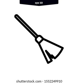 broom icon vector. Illustration in trendy style. 