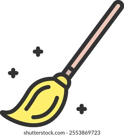 Broom icon vector image. Suitable for mobile application web application and print media.