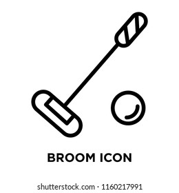 Broom icon vector isolated on white background, Broom transparent sign , linear symbol and stroke design elements in outline style