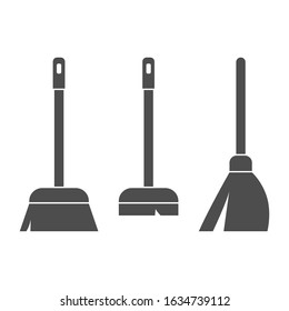 broom Icon vector isolated on white background