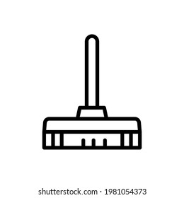 estilo de línea vectorial de icono de escoba