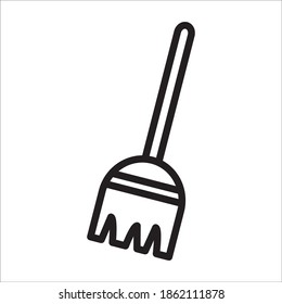 Broom Icon Vector Logo Template Illustration