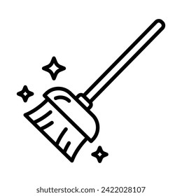 Broom icon vector on trendy design