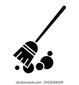 Broom icon vector on trendy design