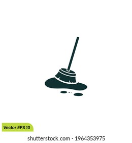 broom icon vector simple design element