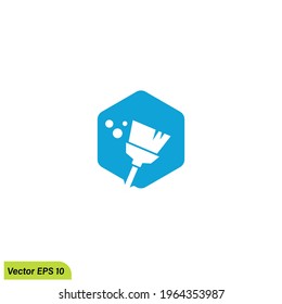 broom icon vector simple design element