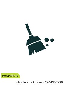 broom icon vector simple design element