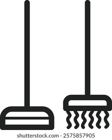 Broom icon vector. Suitable for mobile apps, web apps and print media.