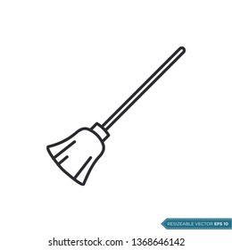 Broom Icon Vector Template