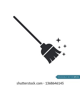 Broom Icon Vector Template