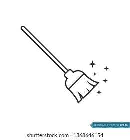 Broom Icon Vector Template